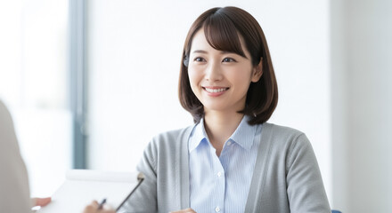 パート・アルバイトの面接を受ける主婦 女性