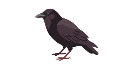 Fototapeta premium Stylized crow artwork with minimalist flat design on white background