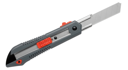 Utility knife for cutting and crafting projects isolated PNG with Transparent Background