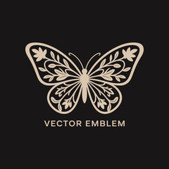 Showcasing an artistic butterfly emblem, this image features detailed floral elements, symbolizing transformation, resilience, and the beauty found in nature.