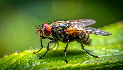 Close-up of a fly on a leaf (1)