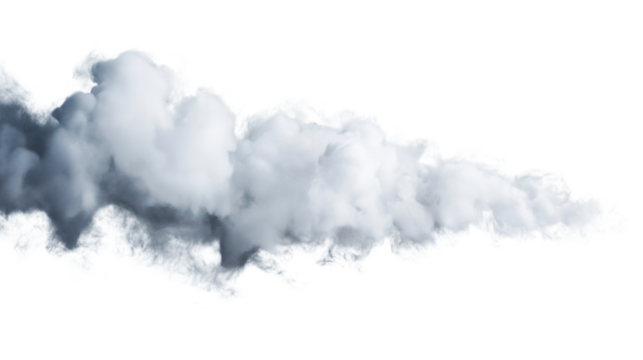 abstract grey fluffy cloud mist fog smoke curling isolated on white background