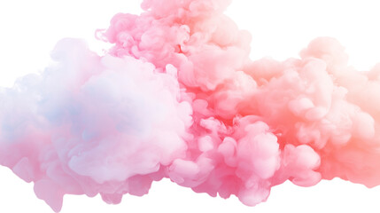 Fototapeta premium abstract pink fluffy cloud mist fog smoke curling isolated on white background