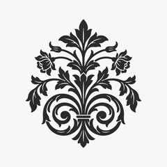 The flat design concept for the Vintage floral ornament.