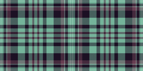 Seamless mint green, purple, and black plaid pattern.  Perfect for textile design, apparel, website backgrounds, or crafting projects.