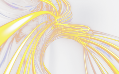 Abstract swirling yellow light trails creating a dynamic futuristic energy effect overlay