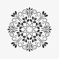 The flat design concept for the Vintage floral ornament.