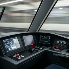 High-Speed Train Control Panel - Modern Technology