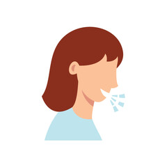 Illustration of a woman speaking, isolated on transparent background