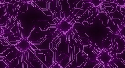 Abstract digital circuit design, purple, high-tech, information technology concept, digital circuits