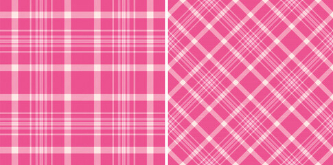 Plaid tartan vector of check textile seamless with a fabric texture pattern background. Set in light colors for buffalo fashion in rustic look.