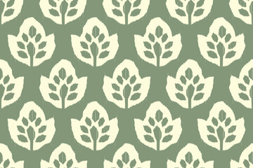 Damask Ikat floral seamless pattern. floral embroidery. design for fashion women, texture, fabric, clothing, wrapping paper, curtains, and decoration. vintage wallpaper © supachai
