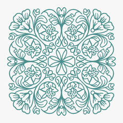 The flat design concept for the Vintage floral ornament.