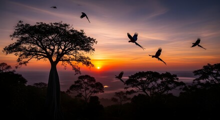 sunset in the mountains