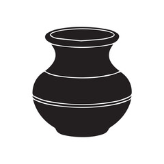 Brown terracotta clay pottery pot or vase isolated on a white background