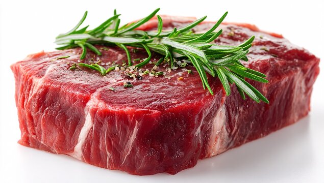 Butcher Meat Products on White Background