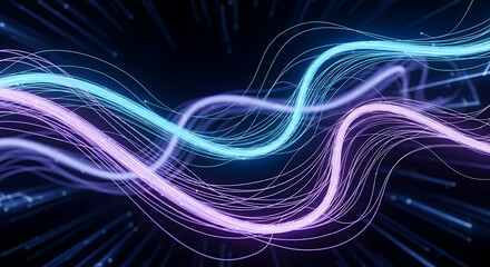 Abstract Luminous Frequency Waves in Blue and Purple.