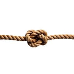 Obraz premium Brown rope with a knot isolated on transparent background