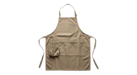 Beige apron for cooking or working isolated PNG with Transparent Background
