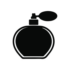 A vector illustration of a transparent glass perfume bottle or spray container isolated as a Christmas ornament or celebration decoration object