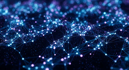 Abstract Digital Network of Artificial Intelligence and Big Data.