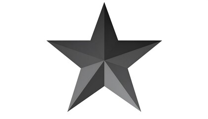 Obraz premium A gray, five-pointed star with varying shades creating a gradient effect on a plain white background. Simple design