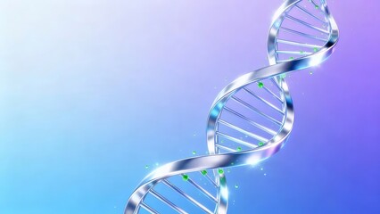 銀色ＤＮＡの螺旋構造 青と紫色のグラデーション
