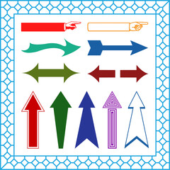 Colorful arrows design element set of collection