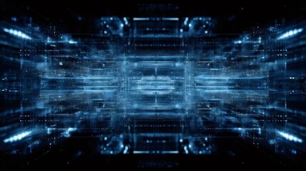 青色テクノロジーグリッド上の抽象的なデジタルパターン