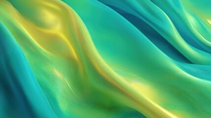 ターコイズとグリーンの波状抽象的な背景