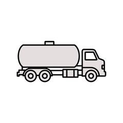 Fototapeta premium Tanker truck icon in a minimalist style on a transparent background