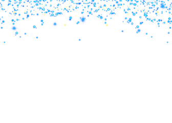 Abstract Blue Glowing Sparkling Confetti Light Glitter Particles on Gradient Background