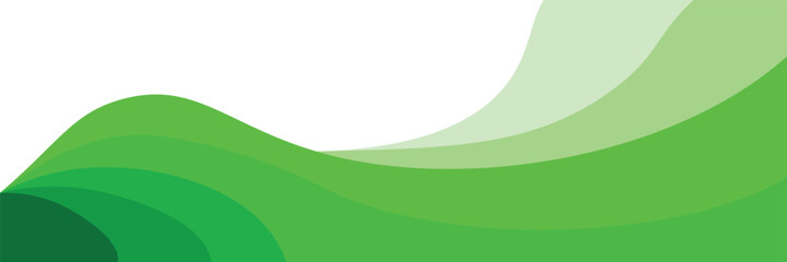 Green abstract curved wave pattern with layered shapes representing natural flow, modern motion and stylish background vector illustration