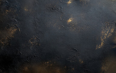 Black and golden cement wall background. Modern marble image. Vector design.