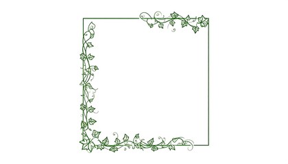 Decorative green ivy border frame