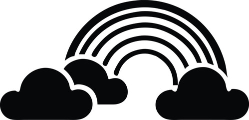 clouds rainbow silhouette