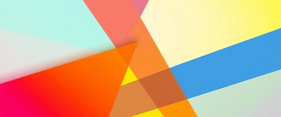 Obraz premium Intersecting vibrant colored planes forming abstract shapes, creative, bold