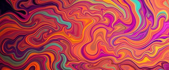 Obraz premium Vibrant swirling hues, dynamic shapes, texture interplay, fantasy, geometric