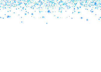 Abstract Blue Glowing Sparkling Confetti Light Glitter Particles on Gradient Background