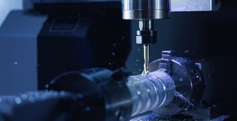 Process working CNC turning cutting milling metal Industry machine iron tools © Parilov