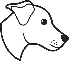 dog head with white background