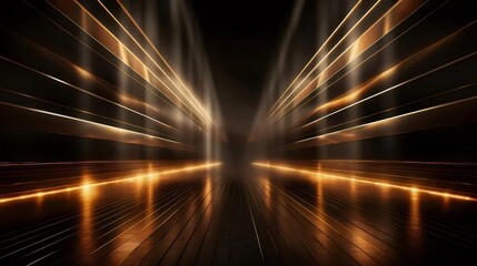 黄金の輝きのある幾何学的な抽象的な暗い背景