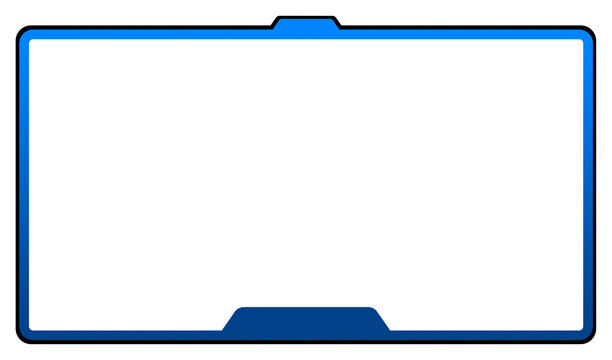 Twitch stream facecam and webcam overlay in blue theme, live stream overlay border