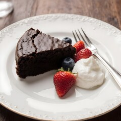 chocolate cake with strawberries