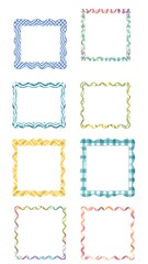 Decorative square frames in various colors