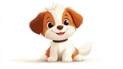 Obraz premium Cute cartoon puppy with a happy expression.