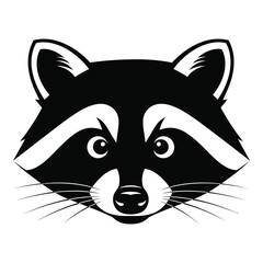 Stylized raccoon face graphic design animal wildlife cute mammal art portrait emblem symbol silhouette