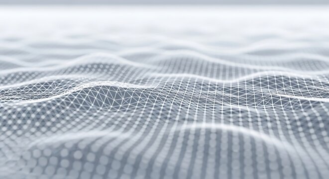 Abstract digital network of glowing lines and dots