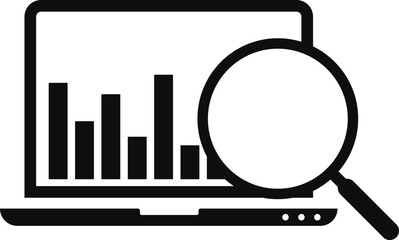 Monitoring icon. element from internet security collection. laptop with a magnifying glass icon. Creative Monitoring icon for web design 