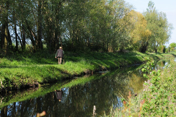 People walking outdoors in spring